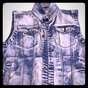 Rude Acid Washed Denim Vest